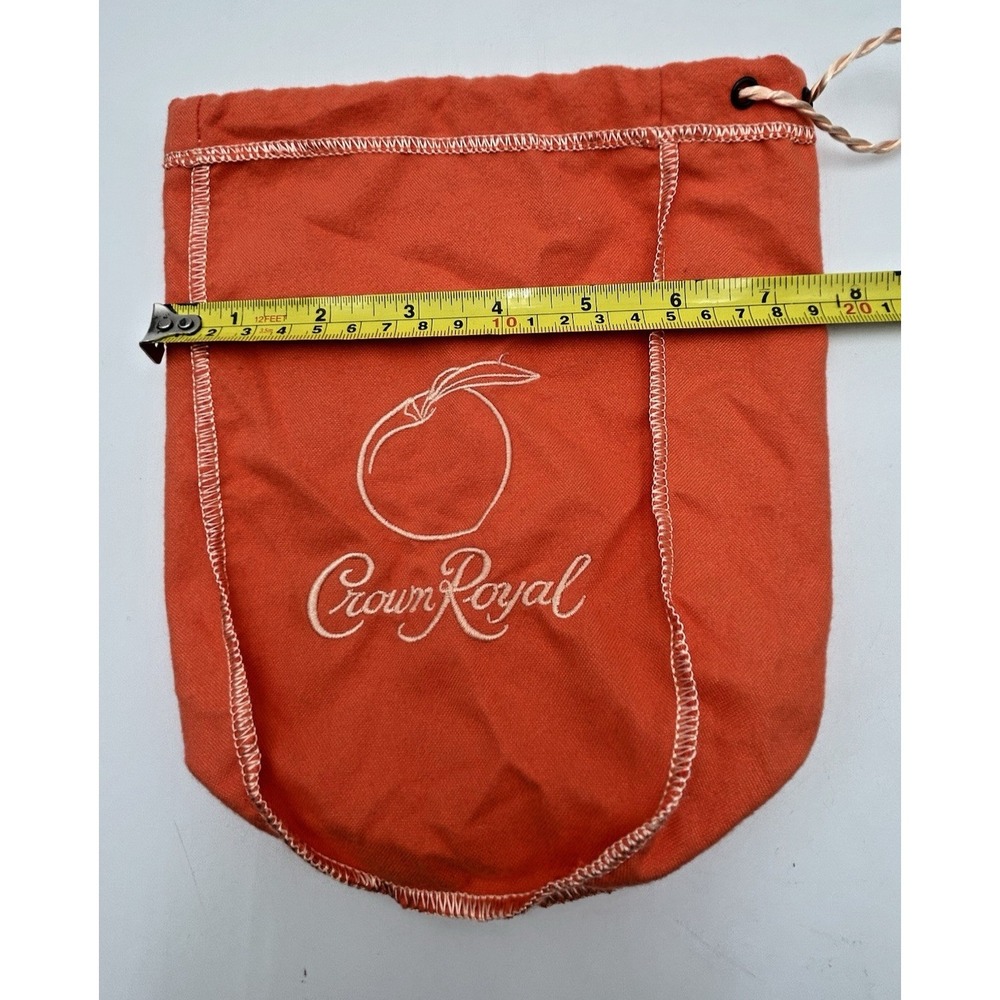 Lot of 2 Crown Royal 750ml All Peach Bags With Logo 9" Crown Royal Bags Peach